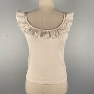 American Eagle Ruffled Collar Sleeveless Top Size S EUC
